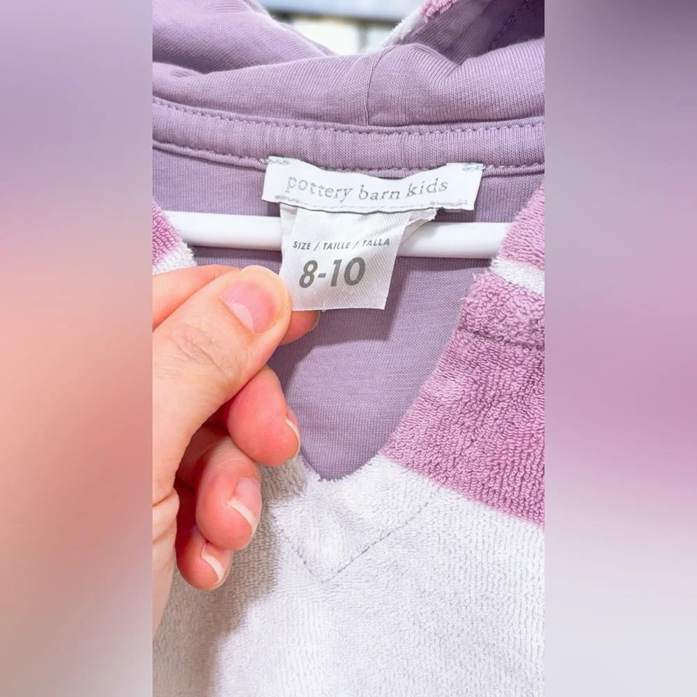 KIDS - Potterybarn Kids Purple Stripe Swim Coverup - Size 8-10